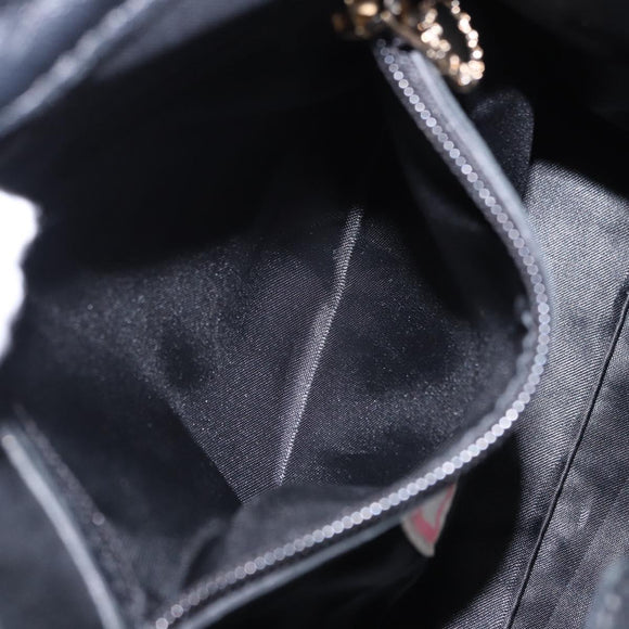 VERSACE Chain Shoulder Bag Leather H&M Collaboration Black Gold Auth 194660A