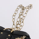VERSACE Chain Shoulder Bag Leather H&M Collaboration Black Gold Auth 194660A-8