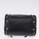 VERSACE Chain Shoulder Bag Leather H&M Collaboration Black Gold Auth 194660A-5