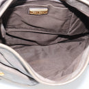Miu Miu Matelasse Shoulder Bag Leather Gray Gold Auth 194661A-11