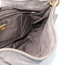 Miu Miu Matelasse Shoulder Bag Leather Gray Gold Auth 194661A-18