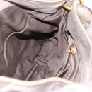 Miu Miu Matelasse Shoulder Bag Leather Gray Gold Auth 194661A-19