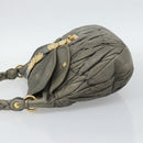 Miu Miu Matelasse Shoulder Bag Leather Gray Gold Auth 194661A-3