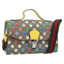 GUCCI GG Supreme Shoulder Bag PVC 2way Beige Silver 525515 Auth 194662M-1