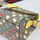 GUCCI GG Supreme Shoulder Bag PVC 2way Beige Silver 525515 Auth 194662M-12