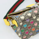 GUCCI GG Supreme Shoulder Bag PVC 2way Beige Silver 525515 Auth 194662M-13