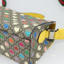 GUCCI GG Supreme Shoulder Bag PVC 2way Beige Silver 525515 Auth 194662M-14