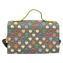 GUCCI GG Supreme Shoulder Bag PVC 2way Beige Silver 525515 Auth 194662M-3