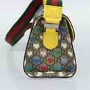 GUCCI GG Supreme Shoulder Bag PVC 2way Beige Silver 525515 Auth 194662M-4