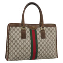 GUCCI GG Supreme Web Sherry Line Hand Bag PVC Beige Gold 002 4083 39 Auth 194663-1