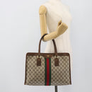 GUCCI GG Supreme Web Sherry Line Hand Bag PVC Beige Gold 002 4083 39 Auth 194663-22