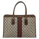 GUCCI GG Supreme Web Sherry Line Hand Bag PVC Beige Gold 002 4083 39 Auth 194663-3