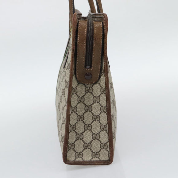 GUCCI GG Supreme Web Sherry Line Hand Bag PVC Beige Gold 002 4083 39 Auth 194663
