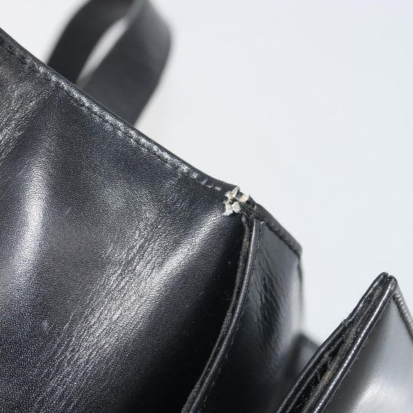 Salvatore Ferragamo Gancini Shoulder Bag Leather Black Gold Auth 194666