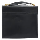 Salvatore Ferragamo Gancini Shoulder Bag Leather Black Gold Auth 194666-3