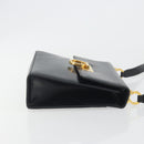 Salvatore Ferragamo Gancini Shoulder Bag Leather Black Gold Auth 194666-4