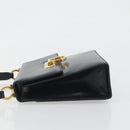Salvatore Ferragamo Gancini Shoulder Bag Leather Black Gold Auth 194666-5