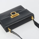 Salvatore Ferragamo Gancini Shoulder Bag Leather Black Gold Auth 194666-6
