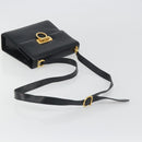 Salvatore Ferragamo Gancini Shoulder Bag Leather Black Gold Auth 194666-7