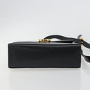 Salvatore Ferragamo Gancini Shoulder Bag Leather Black Gold Auth 194666-9