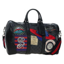 GUCCI GG Supreme Boston Bag PVC 2way Black Silver 474131 Auth 194667M-1