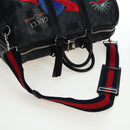 GUCCI GG Supreme Boston Bag PVC 2way Black Silver 474131 Auth 194667M-10