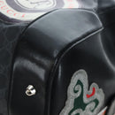 GUCCI GG Supreme Boston Bag PVC 2way Black Silver 474131 Auth 194667M-14