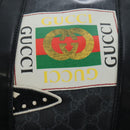 GUCCI GG Supreme Boston Bag PVC 2way Black Silver 474131 Auth 194667M-19