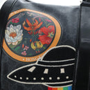 GUCCI GG Supreme Boston Bag PVC 2way Black Silver 474131 Auth 194667M-20