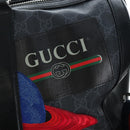 GUCCI GG Supreme Boston Bag PVC 2way Black Silver 474131 Auth 194667M-21