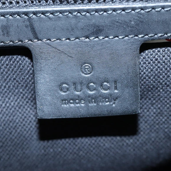 GUCCI GG Supreme Boston Bag PVC 2way Black Silver 474131 Auth 194667M