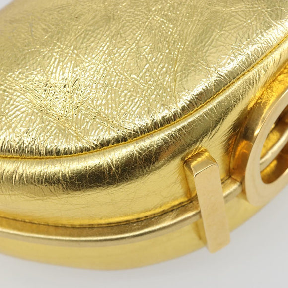 FENDI Shoulder Bag Leather Gold Auth 194668SAV