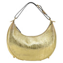 FENDI Shoulder Bag Leather Gold Auth 194668SAV-13