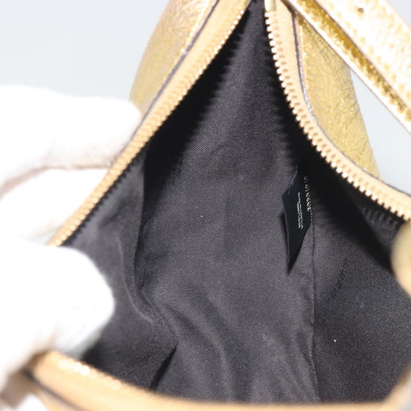 FENDI Shoulder Bag Leather Gold Auth 194668SAV