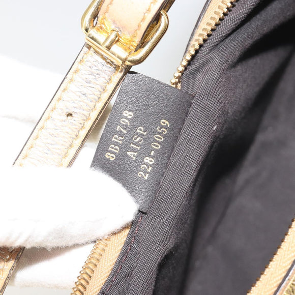 FENDI Shoulder Bag Leather Gold Auth 194668SAV