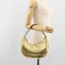 FENDI Shoulder Bag Leather Gold Auth 194668SAV-22