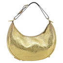 FENDI Shoulder Bag Leather Gold Auth 194668SAV-2