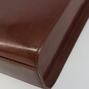 CARTIER PANTHERE Hand Bag Patent leather Brown Silver Auth 194669-10