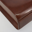 CARTIER PANTHERE Hand Bag Patent leather Brown Silver Auth 194669-11