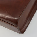CARTIER PANTHERE Hand Bag Patent leather Brown Silver Auth 194669-12