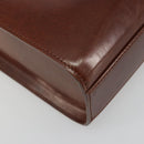 CARTIER PANTHERE Hand Bag Patent leather Brown Silver Auth 194669-13