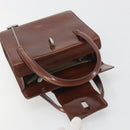CARTIER PANTHERE Hand Bag Patent leather Brown Silver Auth 194669-16