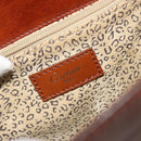 CARTIER PANTHERE Hand Bag Patent leather Brown Silver Auth 194669-17