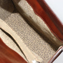 CARTIER PANTHERE Hand Bag Patent leather Brown Silver Auth 194669-18
