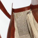 CARTIER PANTHERE Hand Bag Patent leather Brown Silver Auth 194669-20
