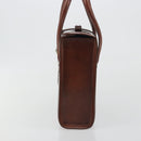 CARTIER PANTHERE Hand Bag Patent leather Brown Silver Auth 194669-4