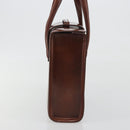 CARTIER PANTHERE Hand Bag Patent leather Brown Silver Auth 194669-5