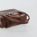 CARTIER PANTHERE Hand Bag Patent leather Brown Silver Auth 194669-7