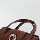 CARTIER PANTHERE Hand Bag Patent leather Brown Silver Auth 194669-8