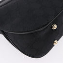 GUCCI Bamboo Shoulder Bag Leather Black Gold 137378 Auth 194670V-10